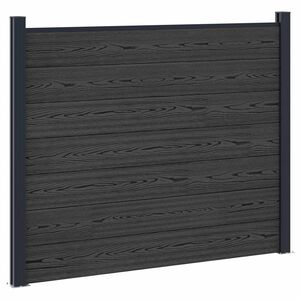 vidaXL Zaunelement WPC und Aluminium Schwarz