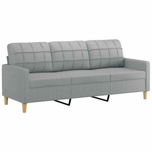 vidaXL 3-Sitzer-Sofa Hellgrau 180 cm Stoff