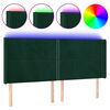 vidaXL LED Kopfteil Dunkelgr&uuml;n 183x16x118/128 cm Samt