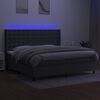 vidaXL Boxspringbett mit Matratze & LED Dunkelgrau 200x200 cm Stoff