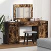vidaXL Schminktisch mit Spiegelbeleuchtung 3 pcs Braun Holzwerkstoff