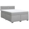vidaXL Boxspringbett mit Matratze Hellgrau 160x200 cm Stoff