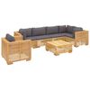 vidaXL 7-tlg. Garten-Lounge-Set mit Kissen Massivholz Teak