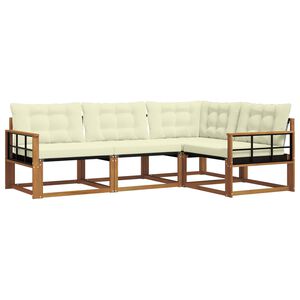 vidaXL Outdoor-Sofagarnitur 4 Stk. Natur und Creme