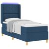 vidaXL Boxspringbett mit Matratze Blau 80 x 200 cm Stoff