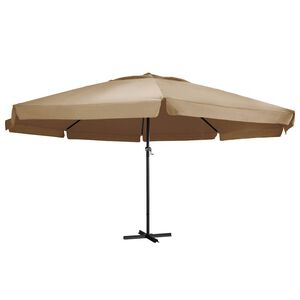 vidaXL Sonnenschirm mit Aluminium-Mast 600 cm Taupe