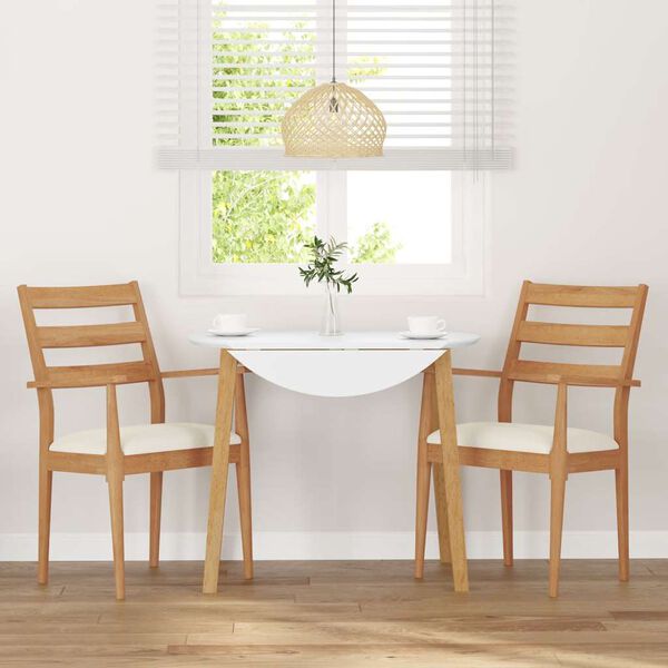 vidaXL Esszimmerst&uuml;hle mit Kissen 2 Stk. Massivholz Gummibaum