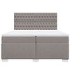vidaXL Boxspringbett mit Matratze Taupe 200x200 cm Stoff