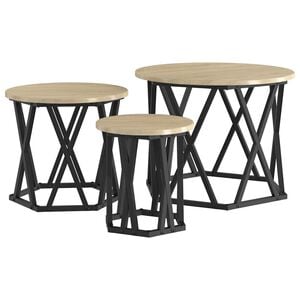 vidaXL Nesting Beistelltisch 3 pcs Sonoma-Eiche