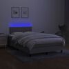 vidaXL Boxspringbett mit Matratze & LED Hellgrau 120x190 cm Stoff