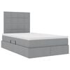 vidaXL Bett mit Stauraum und LED Hellgrau 120 x 200 cm Polyester