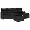 vidaXL Gartensofa-set 6 pcs Schwarz Poly-Rattan