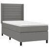 vidaXL Boxspringbett mit Matratze & LED Dunkelgrau 100x200 cm Stoff