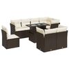 vidaXL 9-tlg. Garten-Sofagarnitur mit Kissen Braun Poly Rattan