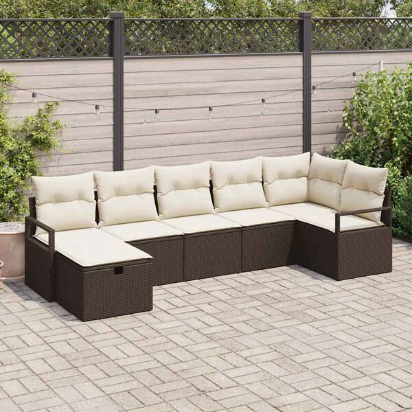 vidaXL Sofa Set mit Kissen 4 pcs Poly-Rattan