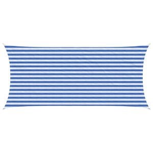 vidaXL Sonnensegel Blau und Wei&szlig; 2 x 5 m HDPE