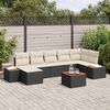 vidaXL Garten-Sofa-Set mit Kissen 8 pcs Schwarz und Creme Poly Rattan