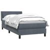 vidaXL Boxspringbett mit Matratze Dunkelgrau 100x220 cm Samt