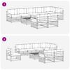 vidaXL Outdoor-Sofagarnitur mit Kissen 9 pcs Nat&uuml;rlich und Hellgrau