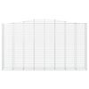 vidaXL Gabione mit Hochbogen 400x50x220/240 cm Verzinktes Eisen
