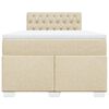 vidaXL Boxspringbett mit Matratze Creme 120x190 cm Stoff