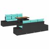 vidaXL Garten Essgruppe 7 stk. 6-Sitzanzahl Schwarz und Teal