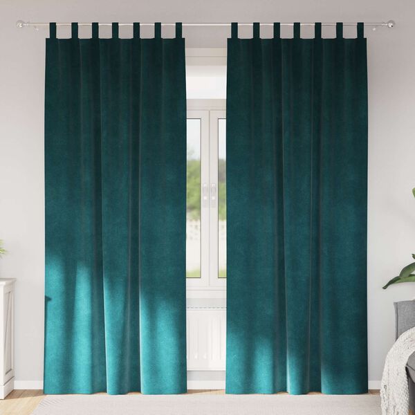 vidaXL Verdunkelungsvorh&auml;nge 2 pcs Dunkelgr&uuml;n 140 x 245 cm Samt