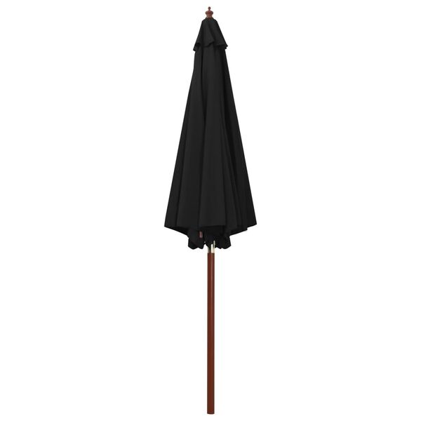 vidaXL Sonnenschirm mit Holz-Mast 300x258 cm Schwarz