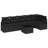 vidaXL Gartensofa-set mit Kissen 7 pcs Schwarz Poly-Rattan