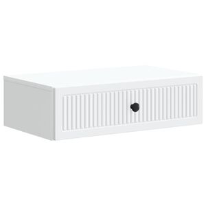vidaXL Wandmontierter Beistelltisch Wei&szlig; 59 x 34,5 x 17 cm