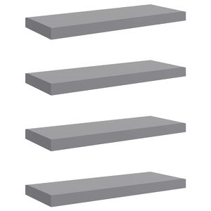 vidaXL Schweberegale 4 Stk. Grau 60x23,5x3,8cm MDF