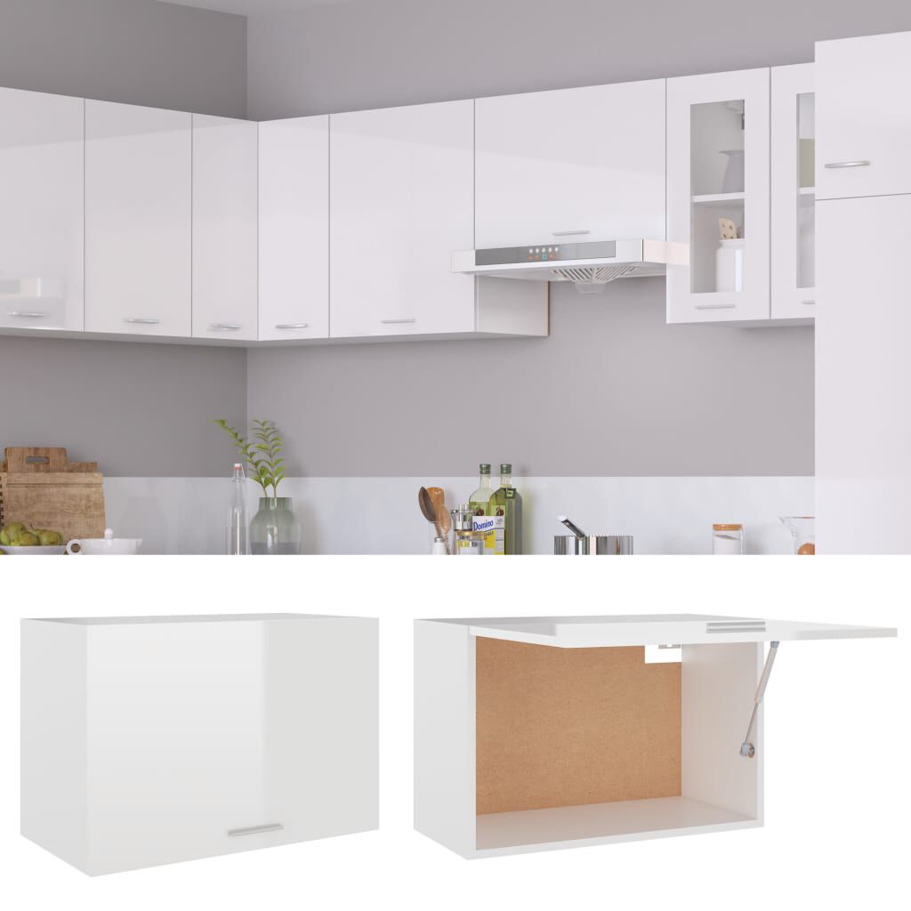 Küchenschrank Hochglanz-Weiß 80x46x81,5 Spanplatte Unterschrank Hängeschrank 