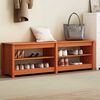 vidaXL Schuhbank mit Regal mit Speicher Wachsbraun 160 x 36,5 x 50 cm