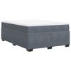 vidaXL Boxspringbett mit Matratze Dunkelgrau 160x200 cm Samt