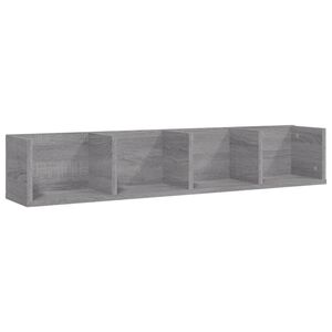 vidaXL CD-Wandregal Grau Sonoma 100x18x18 cm Holzwerkstoff