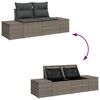 vidaXL Gartensofa-set mit Kissen mit Speicher 6 pcs Grau Poly Rattan