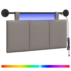 vidaXL H&auml;ngendes Kopfteil Mit LED Licht Taupe Stoff