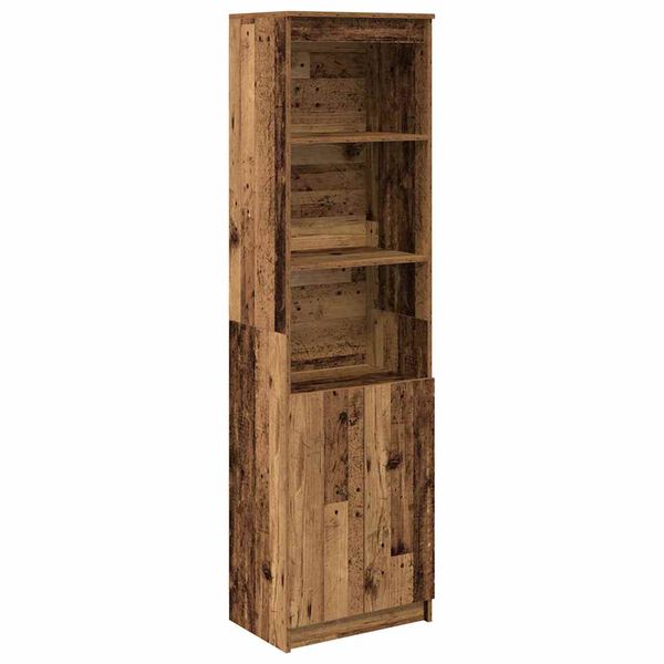 vidaXL Highboard Altholz-Optik 50x35x180 cm Holzwerkstoff