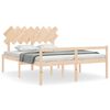 vidaXL Seniorenbett mit Kopfteil 160x200 cm Massivholz