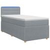 vidaXL Boxspringbett mit Matratze und LED Hellgrau 90 x 190 cm Stoff
