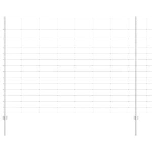 vidaXL Wildzaun mit Pfosten 50 x 1,6 m Verzinkter Stahl Silber Netz