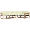 vidaXL Outdoor-Sofagarnitur mit Kissen 5 pcs Natur und Creme