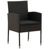 vidaXL 9-tlg. Garten-Essgruppe Poly Rattan Schwarz