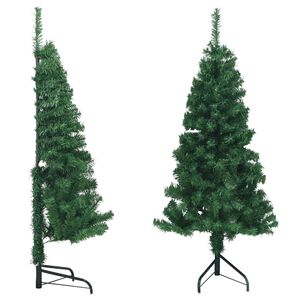 vidaXL K&uuml;nstlicher Eck-Weihnachtsbaum Gr&uuml;n 120 cm PVC