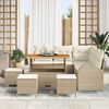 vidaXL Garten-Sofa-Set mit Kissen mit Speicher 9 pcs Beige und Creme