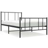 vidaXL Bettgestell mit Kopf- und Fu&szlig;teil Metall Schwarz 80x200 cm