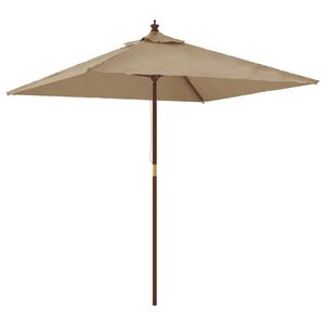 vidaXL Sonnenschirm mit Holzmast Taupe 198x198x231 cm