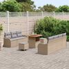 vidaXL Garten-Sofa-Set mit Kissen mit Kissen 10 pcs Beige und Hellgrau