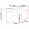 vidaXL Schreibtisch mit Schubladen Wei&szlig; 140 x 49 x 76 cm Holzwerkstoff