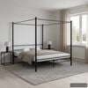 vidaXL Himmelbett Schwarz Metall 200x200 cm